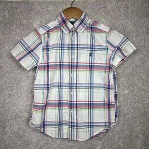 Ralph‎ Lauren Shirt Boys Size 5 Multicolor Plaid Short Sleeve Button Down